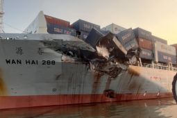 Hai tàu chở gần 2.000 container đâm nhau trên sông